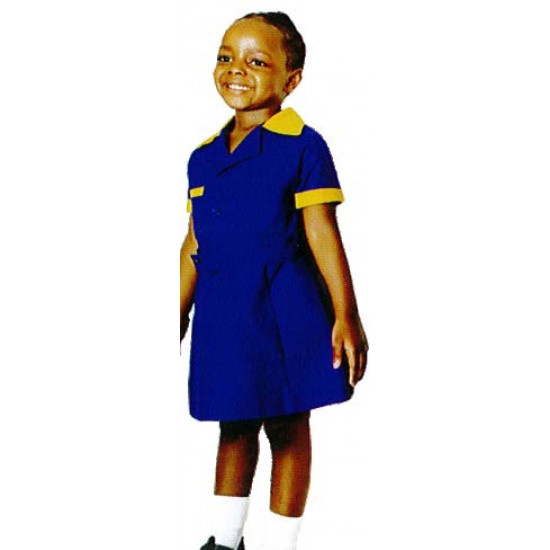 PLAIN CONTRAST COLOUR COLLAR WITH PLEATED SKIRT