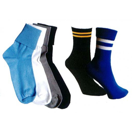 GIRLS PLAIN WHITE ANKLETS & WITH TWO STRIPES